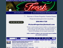 Tablet Screenshot of picturepropertiesvacationrentals.com